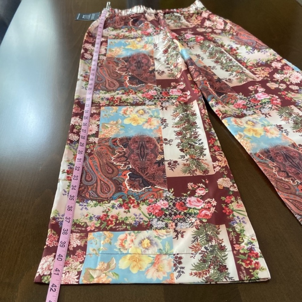 Sale! Floral Patchwork Print High Waist Palazzo Pants size S. NWT. Boston Proper - Picture 10 of 12